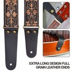 Nefelibata 2" Embroidered Guitar Strap with Leather Ends