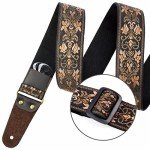 Nefelibata 2" Embroidered Guitar Strap with Leather Ends
