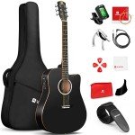 Vangoa Full Size Cutaway Electric Acoustic Guitar Bundle