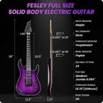 Fesley 39" Electric Guitar with Flame Maple Top