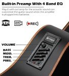 Vangoa Full Size Cutaway Electric Acoustic Guitar Bundle