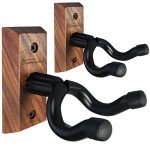 Black Walnut Guitar Wall Mount Hanger - 2 Pack