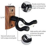 Black Walnut Guitar Wall Mount Hanger - 2 Pack