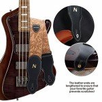 Vintage Style Vegan Leather Guitar Strap with Pocket