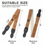 Vintage Style Vegan Leather Guitar Strap with Pocket