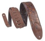 Levy's 3" Embossed Leather Guitar Strap - Geranium Whiskey