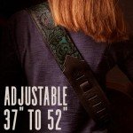 Levy's 3" Embossed Leather Guitar Strap - Geranium Whiskey