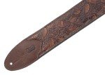 Levy's 3" Embossed Leather Guitar Strap - Geranium Whiskey