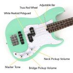 Fojill Full Size Electric Bass Guitar - Green