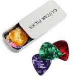 Celluloid Guitar Picks Set with Metal Box