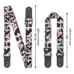 Skull Guitar Strap with Leather Ends for All Guitars