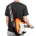 Skull Guitar Strap with Leather Ends for All Guitars