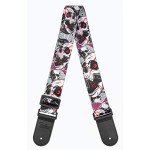 Skull Guitar Strap with Leather Ends for All Guitars