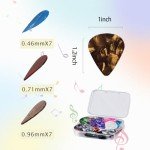 21 Pack Colorful Guitar Picks with Storage Box