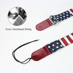 Adjustable Guitar Strap with Leather Ends and Picks