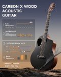 Donner 38" Carbon X Acoustic Guitar Starter Kit
