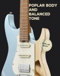 Donner 39-Inch Electric Guitar with Tremolo, Ice Blue