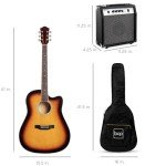 Beginner Acoustic Electric Guitar Starter Set – Sunburst