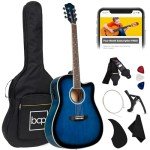 Beginner Acoustic Electric Guitar Starter Set - Blue