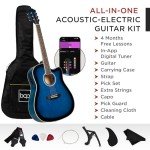 Beginner Acoustic Electric Guitar Starter Set - Blue