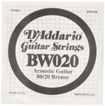 D'Addario 80/20 Bronze Acoustic Guitar String 020