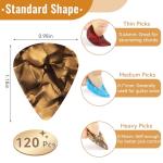 120 Colorful Guitar Picks in 3 Thicknesses