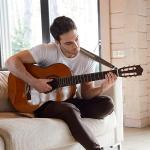 POGOLAB Foam Padded Leather Guitar Strap - Brown