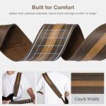 POGOLAB Foam Padded Leather Guitar Strap - Brown
