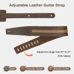 POGOLAB Foam Padded Leather Guitar Strap - Brown