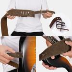 POGOLAB Foam Padded Leather Guitar Strap - Brown