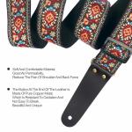 Nefelibata Embroidered Cotton Guitar Strap - Saffron