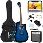 Beginner Acoustic Electric Guitar Starter Set - Blue