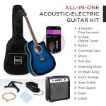 Beginner Acoustic Electric Guitar Starter Set - Blue