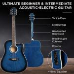 Beginner Acoustic Electric Guitar Starter Set - Blue