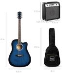 Beginner Acoustic Electric Guitar Starter Set - Blue
