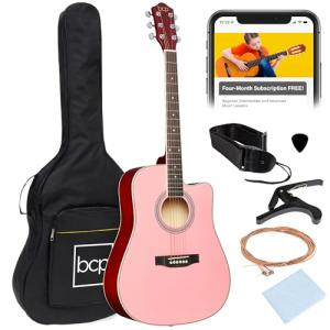 41-Inch Pink Beginner Acoustic Guitar Starter Set