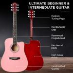 41-Inch Pink Beginner Acoustic Guitar Starter Set