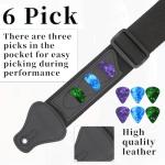 Qivorimith Guitar Strap with Picks and Holders