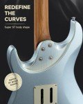 Donner 39-Inch Electric Guitar with Tremolo, Ice Blue