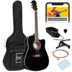 41in Beginner Acoustic Guitar Starter Set - Black
