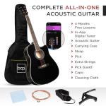 41in Beginner Acoustic Guitar Starter Set - Black