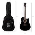 41in Beginner Acoustic Guitar Starter Set - Black