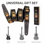 Sun & Moon Embroidered Guitar Strap with Accessories