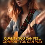 Rose Flower Guitar Strap with Bonus Picks & Locks