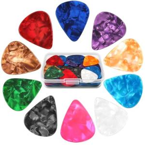 60Pack Colorful Guitar Picks with Organizer Box
