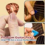60Pack Colorful Guitar Picks with Organizer Box