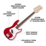 Fender Squier Precision Bass Guitar, Dakota Red