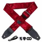 YIKOKO Velvet Guitar Strap with Leather Ends