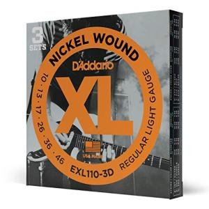 D'Addario XL Nickel Electric Guitar Strings, 3-Pack