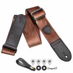 Vintage Velvet Guitar Strap with Leather Ends and Picks